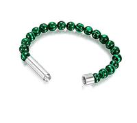 DEKKRYNFV Bracelet en pierre naturelle de 8 mm pour femmes, hommes, filles, dames, bracelet extensible à perles pour fête d'anniversaire, pierre volcanique, œil d'agate, bijoux en perles de cristal