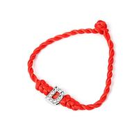 DEKKRYNFV Breloque en cristal avec initiales en forme de lettre anglaise pour homme et femme - Bracelet rouge - Cadeau de couple