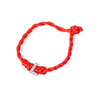 DEKKRYNFV Breloque en cristal avec initiales en forme de lettre anglaise pour homme et femme - Bracelet rouge - Cadeau de couple