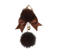 DEKKRYNFV Breloque polyvalente pour sacs à main et sacs à dos - Porte-clés tendance doux au toucher - Sphère en peluche avec nœud - Porte-clés léger pour femme