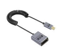 DEKKRYNFV Câble coaxial spiralé 8K60hz pour appareil photo version 2.1 48 Gbps bande passante Micro ed Port Cordon dynamique pour écrans 8K60hz Câble Microed