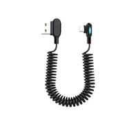 DEKKRYNFV Câble USB C à charge rapide, réversible, connecteurs coudés, ressort court, cordon de charge mobile, torsion de 1/2 m, sans ligne de données rapide