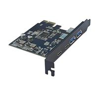 DEKKRYNFV Carte d'extension PCIE USB3.2 Gen1 offrant une vitesse de 5 Gbit/s améliore la connexion des appareils avec 2 adaptateurs USB A + 2 x USB de type C à vitesse rapide
