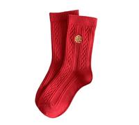 DEKKRYNFV Chaussettes fantaisie amusantes pour le Nouvel An chinois - Bottines décontractées pour mollet - Tube central - Cadeaux du Nouvel An chinois, D, taille unique