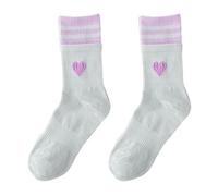 DEKKRYNFV Chaussettes pour femme avec imprimé cœur - Confortables et extensibles - Sans couture - Pour la marche et les entraînements - Chaussettes en coton confortables au quotidien, bleu clair