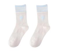 DEKKRYNFV Chaussettes pour femme avec imprimé cœur - Confortables et extensibles - Sans couture - Pour la marche et les entraînements - Chaussettes en coton confortables au quotidien, blanc, Taille