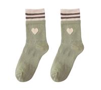 DEKKRYNFV Chaussettes pour femme avec imprimé cœur - Confortables et extensibles - Sans couture - Pour la marche et les entraînements - Chaussettes en coton confortables au quotidien, F, Taille unique