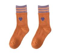 DEKKRYNFV Chaussettes pour femme avec imprimé cœur - Confortables et extensibles - Sans couture - Pour la marche et les entraînements - Chaussettes en coton confortables au quotidien, G, Taille unique