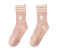 DEKKRYNFV Chaussettes pour femme avec imprimé cœur - Confortables et extensibles - Sans couture - Pour la marche et les entraînements - Chaussettes en coton confortables au quotidien, H, Taille unique