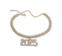DEKKRYNFV Collier avec pendentif pratique 2025 sur chaîne cubaine courte - Accessoire de bijoux pour les femmes qui aiment le punk - Accessoires de festival de musique