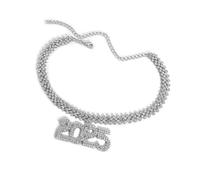DEKKRYNFV Collier avec pendentif pratique 2025 sur chaîne cubaine courte - Accessoire de bijoux pour les femmes qui aiment le punk - Accessoires de festival de musique