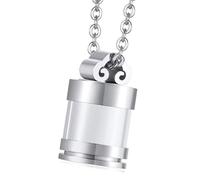 DEKKRYNFV Collier cylindrique transparent pour cendres d'urne pour animal domestique - Médaillon commémoratif