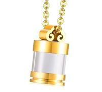 DEKKRYNFV Collier cylindrique transparent pour cendres d'urne pour animal domestique - Médaillon commémoratif