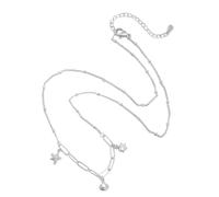 DEKKRYNFV Collier ras du cou tendance en forme d'étoile de mer et de coquillages en zircon avec chaîne en trombone réglable pour un usage quotidien