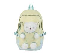 DEKKRYNFV D'école En Forme D'ours De Dessin Animé Pour Adolescents À Tendance Pour Ordinateur Portable Tissu En Nylon Plusieurs Poches Fonctionnelles Pour Campus Sangle Respirante Cartable En