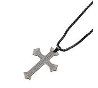 DEKKRYNFV Élégant collier avec croix religieuse avec écriture espagnole en alliage pour des déclarations de mode uniques