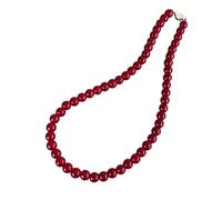 DEKKRYNFV Élégant collier de perles vintage délicat en verre - Chaîne de cou portable pour améliorer n'importe quelle tenue - Bijoux légers pour femme