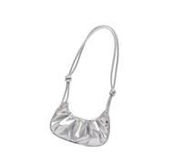 DEKKRYNFV Élégant sac à bandoulière plissé d'inspiration coréenne pour femme, bandoulière multifonction avec compartiments spacieux plissés sous les bras, Argenté., One Size