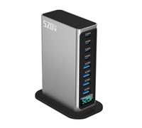 DEKKRYNFV Gans De Bureau USB Type C 8 Ports 520 W De avec Plusieurs Ports De Rapide pour Téléphones Tablettes Et Ordinateurs Portables en Argent Hubs De Chargeurs De Bureau
