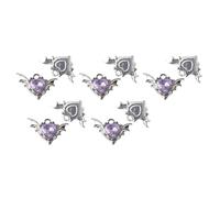 DEKKRYNFV Lot de 10 breloques en forme de cœur en forme d'aile de chauve-souris pour collier et porte-clés en zircon - Fournitures de fabrication de bijoux