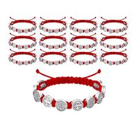 DEKKRYNFV Lot de 12 bracelets bénédictins faits à la main avec amulettes de protection religieuses multicolores en alliage et perles