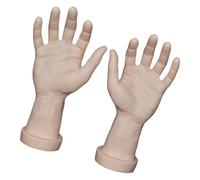 DEKKRYNFV Lot de 2 mains de mannequin pour la pratique des ongles et les projets de design en PVC robuste pour présentation de bagues