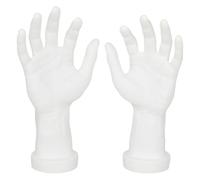DEKKRYNFV Lot de 2 mains de mannequin pour la pratique des ongles et les projets de design en PVC robuste pour présentation de bagues