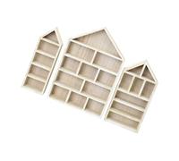 DEKKRYNFV Lot de 3 étagères murales en bois pour collection de médailles miniatures