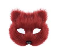 DEKKRYNFV Masque De Chat En Peluche Demi-visage D'animal En Fourrure Demi-visage Pour Hommes Et Femmes Mascarade D'halloween Fête De Cosplay Chats