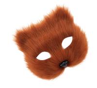 DEKKRYNFV Masque De Chat En Peluche Demi-visage D'animal En Fourrure Demi-visage Pour Hommes Et Femmes Mascarade D'halloween Fête De Cosplay Chats