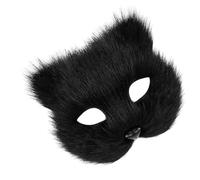 DEKKRYNFV Masque De Chat En Peluche Demi-visage D'animal En Fourrure Demi-visage Pour Hommes Et Femmes Mascarade D'halloween Fête De Cosplay Chats