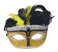 DEKKRYNFV Masque élégant à plumes accentuées pour Halloween, cosplay, événement, accessoires de fête légers, accessoires de jeu de rôle