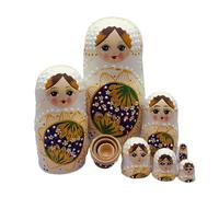 DEKKRYNFV Matryoshka Lot de 7 poupées russes en bois peintes à la main pour décoration de poupées Matriochka Artisanat