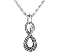 DEKKRYNFV Ouroboros Collier avec pendentif serpent en acier inoxydable avec breloque gothique pour homme et femme Accessoire de festival, taille unique, Comme décrit, Comme décrit.