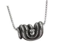 DEKKRYNFV Ouroboros Collier avec pendentif serpent en acier inoxydable avec breloque gothique pour homme et femme Accessoire de festival, taille unique, Comme décrit, Comme décrit.
