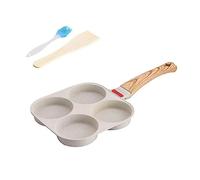 DEKKRYNFV Poêle à frire épaisse à conduction thermique uniforme avec 4 tasses en alliage d'aluminium pour petit déjeuner, cuisinière à gaz et induction