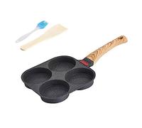 DEKKRYNFV Poêle à frire épaisse à conduction thermique uniforme avec 4 tasses en alliage d'aluminium pour petit déjeuner, cuisinière à gaz et induction