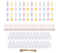 DEKKRYNFV Porte-clés de voiture avec jolies fleurs - Porte-clés floral avec cartes, sac à main, fournitures de fête - Ensemble cadeau de fleurs colorées - Porte-clés élégant