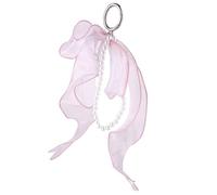 DEKKRYNFV Porte-clés élégant en forme de nœud avec ruban sophistiqué - Avec perles élégantes - Pour sac à main - Polyvalent