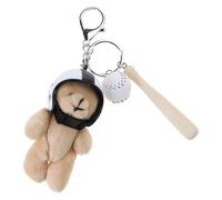 DEKKRYNFV Porte-clés ours en peluche avec casques, pendentif décoratif créatif et doux pour sac à dos