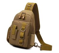 DEKKRYNFV Sac à bandoulière de rangement pour matériel de pêche en plein air, sac à bandoulière confortable avec support de canne à pêche, pochettes pour accessoires de rangement, kaki
