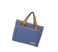 DEKKRYNFV Sac fourre-tout en toile nylon multi-poches pour ordinateur portable, sac de travail, sac à main pour enseignant, sac à main pour femme, sac à bandoulière cadeau avec plusieurs poches, bleu