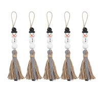 DEKKRYNFV Sangle de téléphone portable en forme de bonhomme de neige - Chaîne de téléphone à perles - Fait à la main - Amovible - Porte-clés pour portefeuille, sacs, sangles de téléphone élégantes