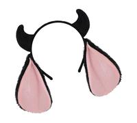 DEKKRYNFV Serre-tête avec oreilles d'animaux - Cornes et oreilles de mouton en peluche - Accessoire de fête pour spectacles et photos - Sans danger pour les enfants