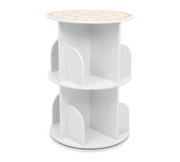 Dekltus Bibliothèque, étagère de rangement rotative à 360 degrés à 2 niveaux, en panneau PVC et alliage, organiseur rond autonome, pour chambre d'enfant, salon et bureau