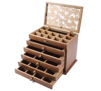 Dekltus Boîte à bijoux en bois à 6 niveaux - Grande boîte rangement coffret en bois rétro avec tiroir pour montres, boucles d'oreilles, bagues