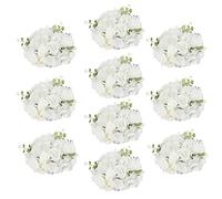 Dekltus Lot de 10 boules de fleurs artificielles - 30 cm - Blanc - Pour centres de mariage, bâtiments photo, magasins de vêtements