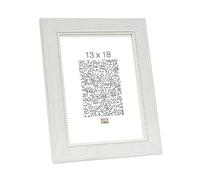 Deknudt Cadre Bois en Blanc avec Filet de Perles Taille Image 13,0 x18,0 cm;