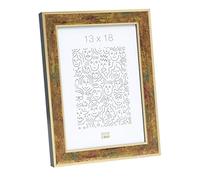 Deknudt Cadre Photo Bois en Couleur doré en Combinaison avec Vert et Rouge foncé