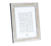 Deknudt Cadre Photo Bois en Couleur argenté avec Une Finition craquelée en Brun foncé